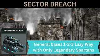 War Commander : SECTOR BREACH - General bases 1-2-3 Lazy Way with Only Legendary Spartans