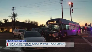 Fax Bus Driver Runs Red Light, Plows into Four Cars
