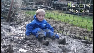 Kids play stuck in the mud - with real piggies!