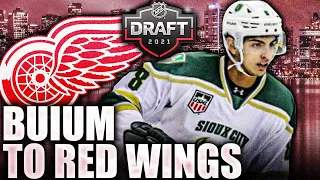 DETROIT RED WINGS DRAFT SHAI BUIUM IN THE 2ND ROUND @ 2021 NHL ENTRY DRAFT (Red Wings Top Prospects)