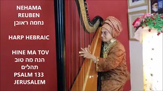 PSALM 133 HINE MA TOV  הנה מה טובNEHAMA REUBEN  נחמה ראובן HARP HEBRAIC