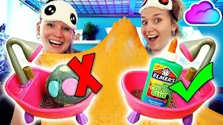 WÄHLE NICHT DIE FALSCHE BADEWANNE Badebomben Slime Challenge - Nina VS Kathi - Wer kriegt Schleim?