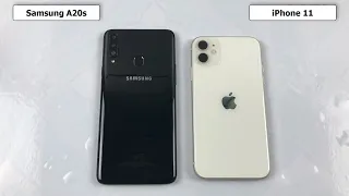 Samsung A20s vs iPhone 11 Speed Test, Display Test | Snapdragon 450 vs Apple A13 Bionic