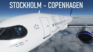 STOCKHOLM - COPENHAGEN SAS A320 TAKEOFF and LANDING -  MSFS 2020 - LIVE WEATHER (1080P HD)