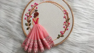 Beautiful Girl Embroidery with Free Pattern / Hand Embroidery Tutorial for Beginners / Gossamer