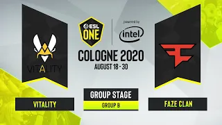 CS:GO - FaZe Clan vs. Vitality [Dust2] Map 1 - ESL One Cologne 2020 - Group B - EU