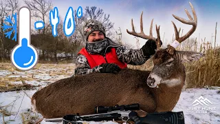 EXTREME COLD Deer Hunting | Late Season Muzzleloader Buck
