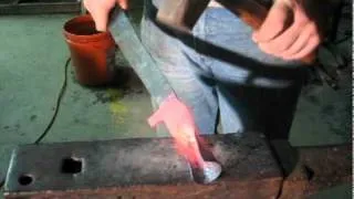 Forging an integral socket handle on a machete - Part 1