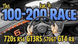 100-200 km/h RACE🏁 | GT3RS - 720s - RS6 - GT4 - R8 - 570GT | by Automann