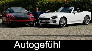 Fiat 124 Spider vs Abarth 124 Spider FULL REVIEW test driven comparison all-new neu 2017 & vintage