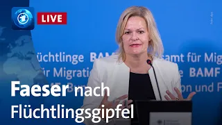 Bundesinnenministerin Faeser berichtet vom Flüchtlingsgipfel mit kommunalen Verbänden