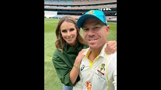 David Warner With his wife Candice Warner at MCG #davidwarner #cricket #melbourne #newyear2023