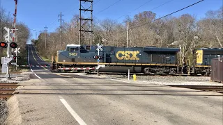 9 Locomotives Pull Monster Train Thru Weird RR Crossing & Abandoned Power Plant CSX Norfolk Southern