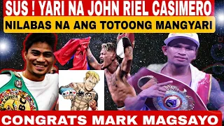 SUS ! NALOKO NA NGA JOHN RIEL CASIMERO MAY BANTA CONGRATS MARK MAGSAYO#pinasboxingtv#Quadroalas