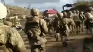 Видео момента наступления азербайджанских военнослужащих в Ханкенди