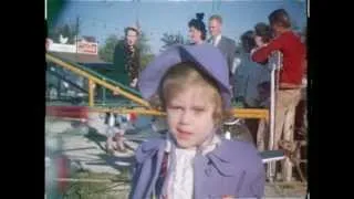 Kodachrome 16mm - 1940's Amusement Park with Small Children and Great Background Action