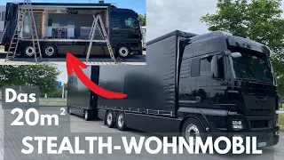 Dieser Sattelzug ist ein ECHTES STEALTH-WOHNMOBIL CHRIS (55) baut DACHTERRASSE | WELLNESSBAD | KÜCHE