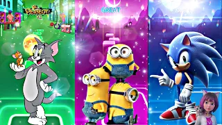 Tiles Hop Tom And Jerry💫 vs Minions💥 vs Sonic🥶