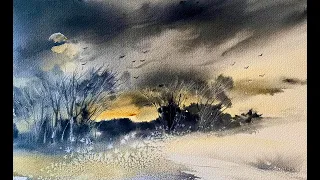 Lois' SPONTANEOUS WATERCOLOR Painting for beginners, loose wet in wet Watercolour landscape Tutorial