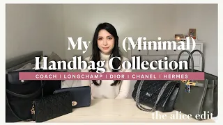 MY HANDBAG COLLECTION | luxury minimalism | chanel, hermes, dior, coach, longchamp