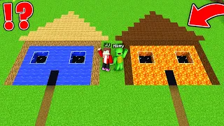 JJ and Mikey Found NEW UNDERGROUND HOUSE : LAVA vs WATER in Minecraft Maizen!