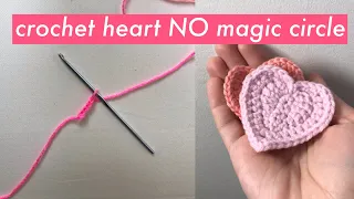 crochet heart NO magic circle super easy tutorial | valentines day crochet