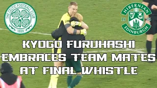 Celtic 2 - Hibs 1 - Kyogo Furuhashi - 古橋 亨梧  - Embraces Team Mates At Final Whistle - 19.12.21.