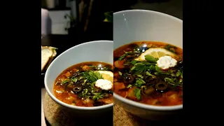 Solyanka -Tasty Russian/Ukrainian salami soup -