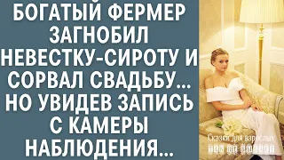 Богатый фермер загнобил невестку-сироту и сорвал свадьбу… Но увидев запись с камеры наблюдения…