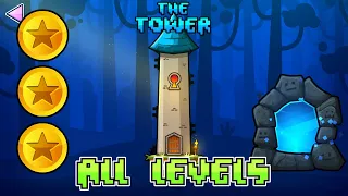 Geometry Dash 2.2 THE TOWER ALL SECRET COINS - All Levels 1-4 [100%]