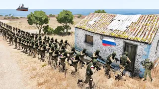 NOW, the frightened Russian soldiers ran to the peasant's hut for safety