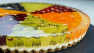 No-Bake / Fruit Honey Jelly Mousse Tart Recipe / Honey Mousse Cream / Cup Measure