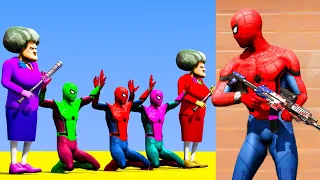 Game 5 Superhero Pro - Spiderman Saves his Friends From Scary Teacher - 3d Animation Game