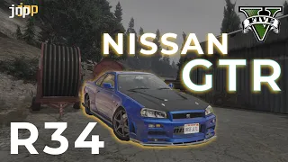 GTA V driving around in a Nissan GTR (R34) | Steering Wheel Gameplay