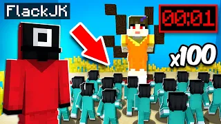 100 подписчиков, но ИГРА В КАЛЬМАРА в МАЙНКРАФТ (Minecraft)