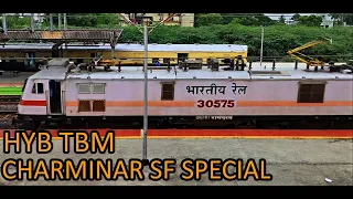 TWIN HONKING HYB TBM CHARMINAR SF SPECIAL | 30575 ROYAPURAM RPM WAP 7 | INDIAN RAILWAYS