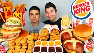 My Little Brother Tries Burger King For The First Time • MUKBANG