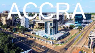 A view of some beautiful places in Accra, Ghana. [4k DRONE Video]