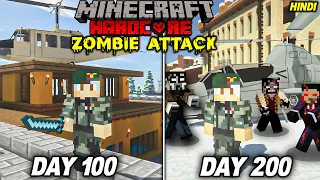 I Survived 200 Days in a Winter Zombie Apocalypse in Minecraft Hardcore...