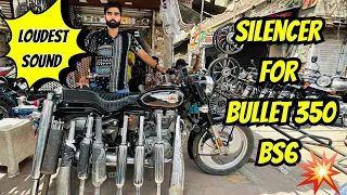 BULLET 350 ALL EXHAUST SOUND | BS6 2023 | TOP LOUD 💥 SILENCERS | MODIFICATION AT KAROL BAGH