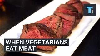 Vegetarians eat meat for the first time