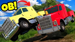 We Raced MINI TRUCKS Down a Dangerous Road in BeamNG Drive Mods Multiplayer!