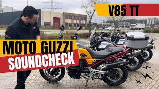 DIFFERENT EXHAUSTS MOTO GUZZI V85 TT WITH SOUNDCHECK // TLM NIJMEGEN