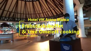Dominikanische Republik Punta Cana: Hotel VIK Areana Blanca Frühstücksbuffet & live Omelett cooking