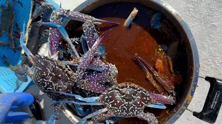 Gangjang Gejang: Freshly Caught Purple Crab Soaked in Soy sauce and Lßeft for 3 days.