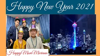 Welcome 2021 I Seattle's Space Needle Virtual Light Show I Happy Mom Mariann