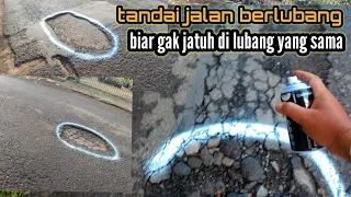 TANDAI JALAN BERLUBANG PAKAI PILOX|| motovlog malang