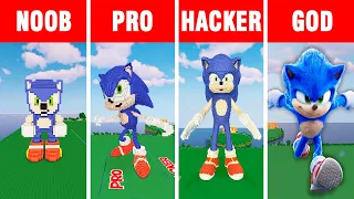 Minecraft NOOB vs PRO vs HACKER vs GOD: SONIC THE HEDGEHOG part 2 BUILD CHALLENGE in Minecraft