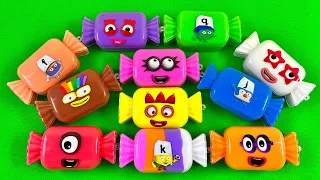 Numberblocks - Looking for Slime Candy Coloring | Cracking Clay Alphablocks H Reverse, ASMR