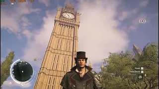Assassin's Creed Syndicate - Jacob Frye doing a leap of faith from the top of Big Ben Tower - London